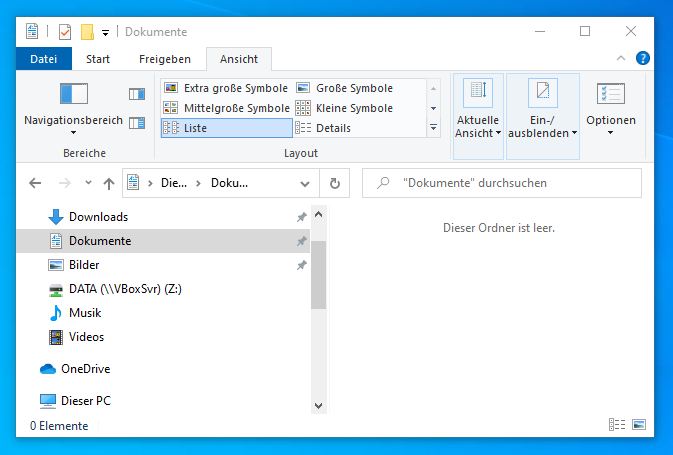 Screenshot Explorer mit Dokumenten-Verzeichnis